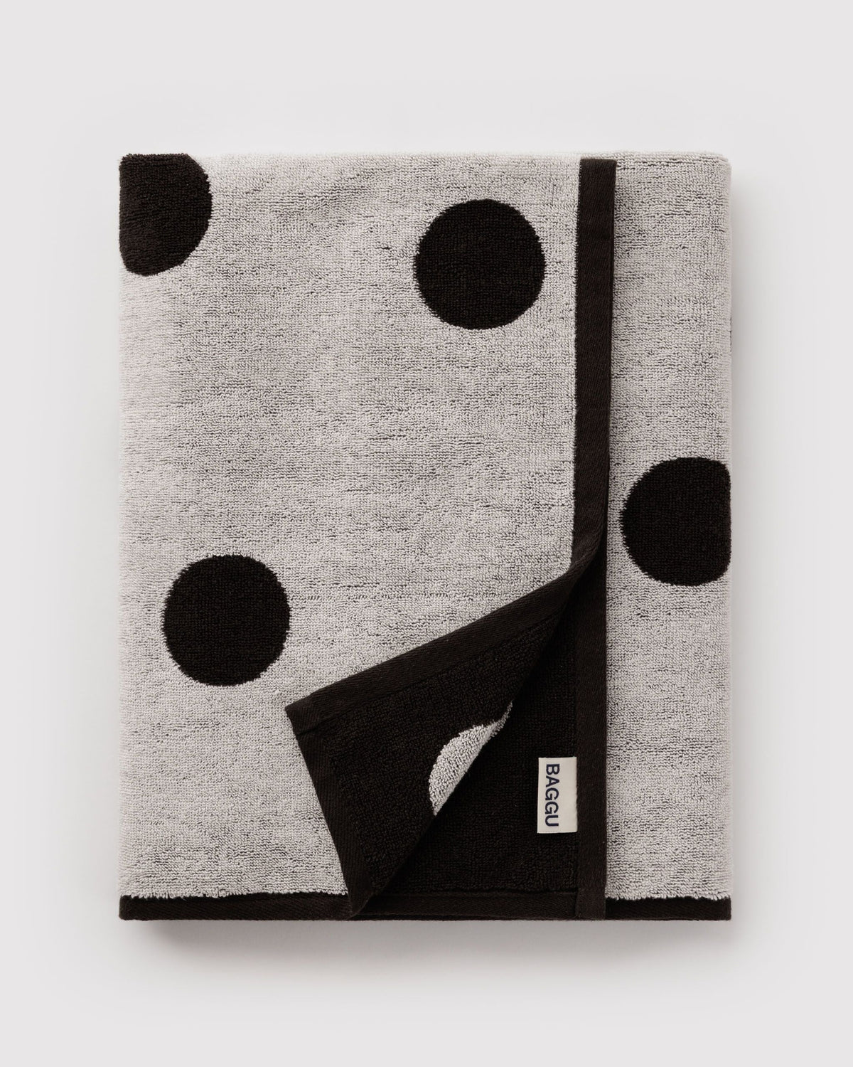 Bath Towel - Cream and Black Polka Dot