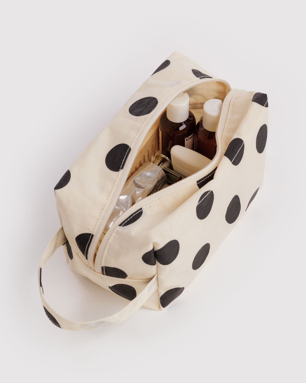 Dopp Kit - Cream and Black Polka Dot