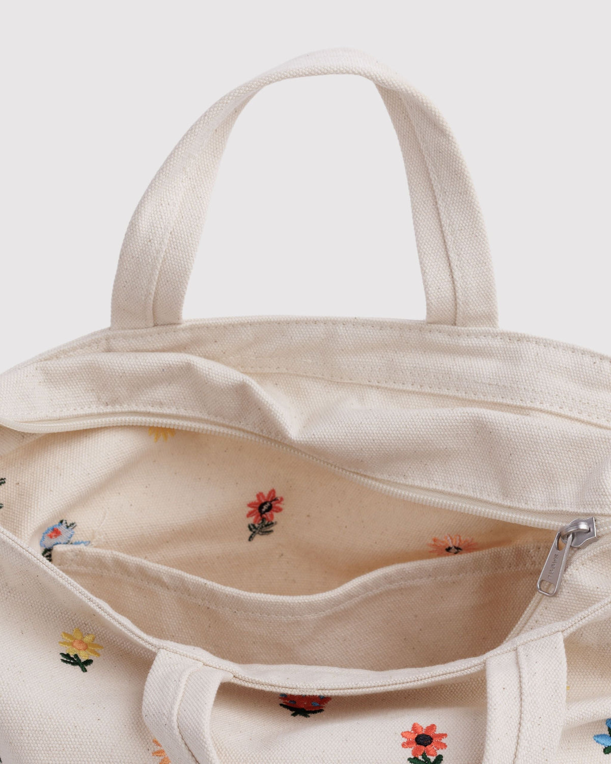 Horizontal Zip Duck Bag - Embroidered Ditsy Floral