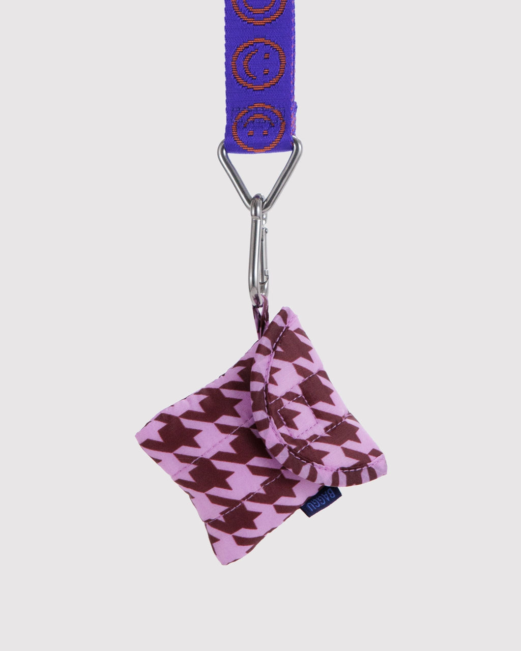Puffy Earbuds Case - Pink Houndstooth