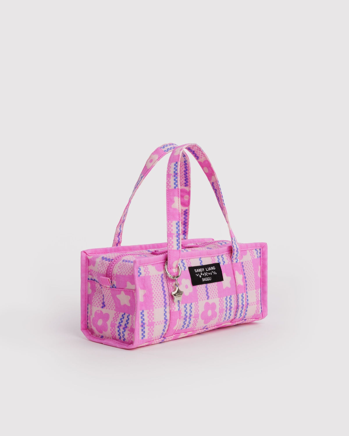 Mini Nylon Market Bag - Market Plaid Pink