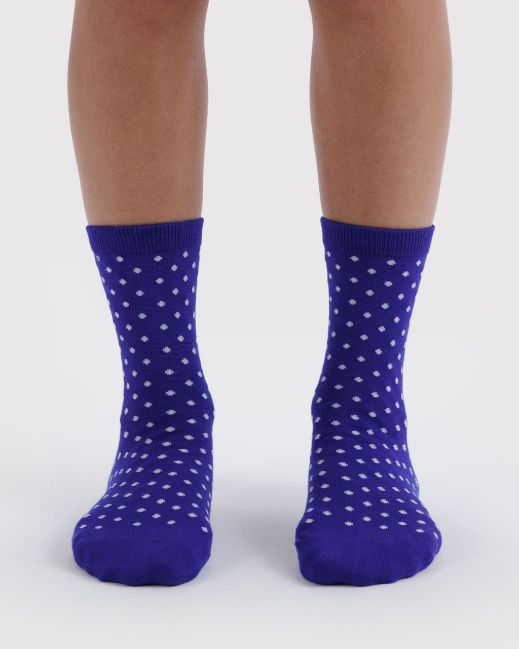 Crew Sock - Micro Blue and White Polka Dot
